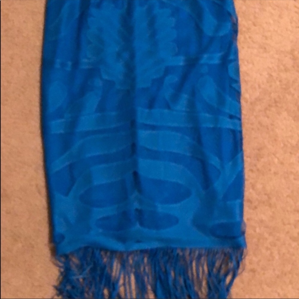 Fun blue dress with fringe! NWOT! - Picture 3 of 5